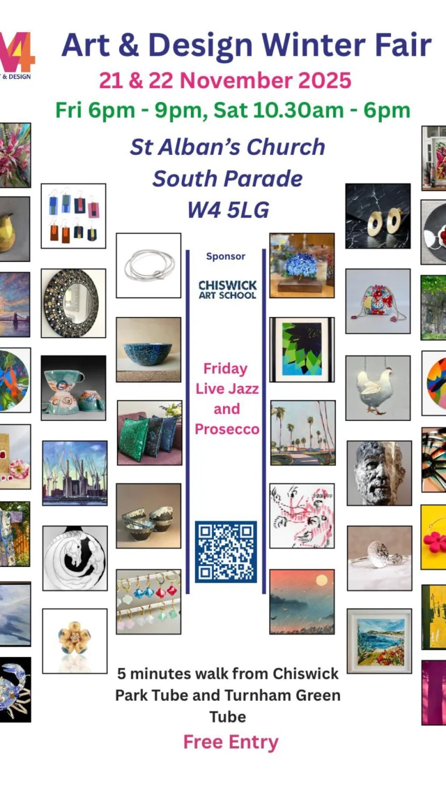 Wondering what kayak coach Sarah has been doing recently you can catch up with her at the @w4artanddesign Art & Design Winter Fair.  Look forward to seeing you! 
📍 St Alban’s Church, South Parade, Chiswick W4
📅 Fri 21 Nov, 6–9pm (Late View with live jazz)
📅 Sat 22 Nov, 10:30am–6pm
🎟️ Free entry — 35 artists — paintings, ceramics, prints, jewellery & more
@w4artanddesign
#W4ArtAndDesign #ChiswickEvents #ChiswickMakers #LondonArtFair #W4Artists #ChiswickCommunity #WestLondonLife #SupportLocalArtists #ArtFairLondon #StAlbansChurchChiswick